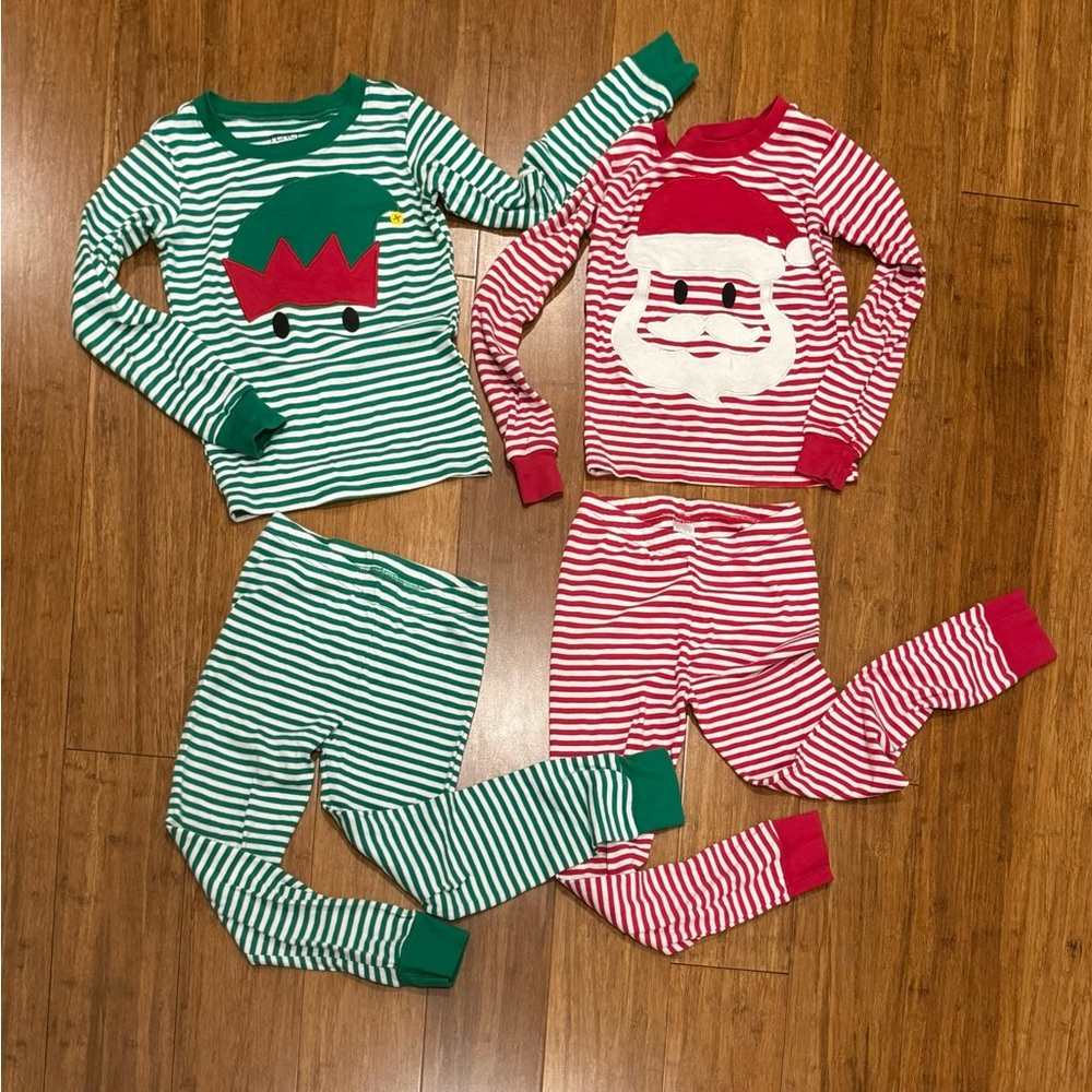 Kids Santa and Elf pajamas size 7